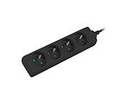 LANBERG POWER STRIP 1M BLACK  4X 230V PL  UPS