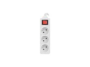LANBERG POWER STRIP 3M WHITE  3X 230V PL  WITH SWITCH