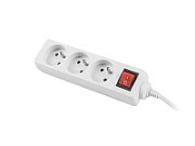 LANBERG POWER STRIP 3M WHITE  3X 230V PL  WITH SWITCH