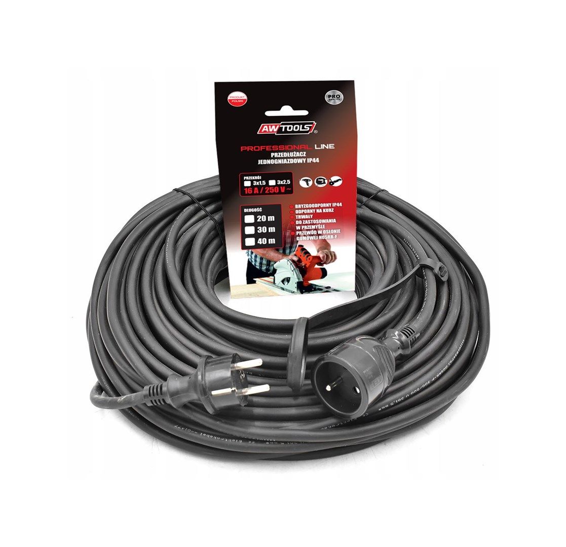 AWTOOLS PROFESSIONAL EXTENSION CABLE 20m 3x1.5mm /IP44 16A/4000W