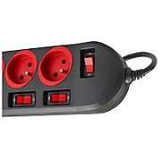 Maclean MCE204 power extension 1.5 m 5 AC outlet(s) Indoor Black  Red