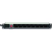 Rack Power Strip 1U 8x Schuko/UNEL  cable C20 3m  16A