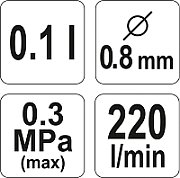 YATO TOP TANK SPRAY GUN HVLP 0.8mm 0.1L 2357