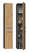 Topeshop NEL II ANT/ART bathroom storage cabinet Graphite  Oak