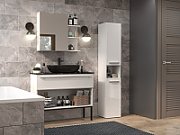 Bathroom cabinet NEL III 31x30x174 cm  white  glossy