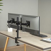 Maclean desk mount for 2 monitors  VESA 75x75 and 100x100  17-32   2x 9kg  MC-754N