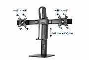 Gembird MS-D2-01 monitor mount / stand 68.6 cm (27 ) Black Desk