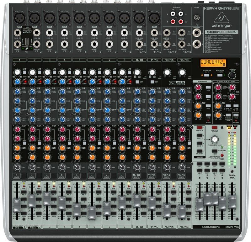 Behringer QX2442USB audio mixer 24 channels