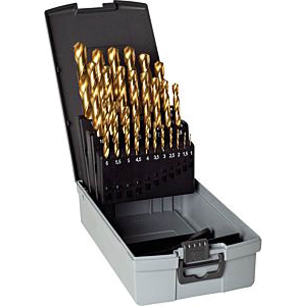 HSS-TiN metal drill bits 1.0-13.0 mm  set of 25