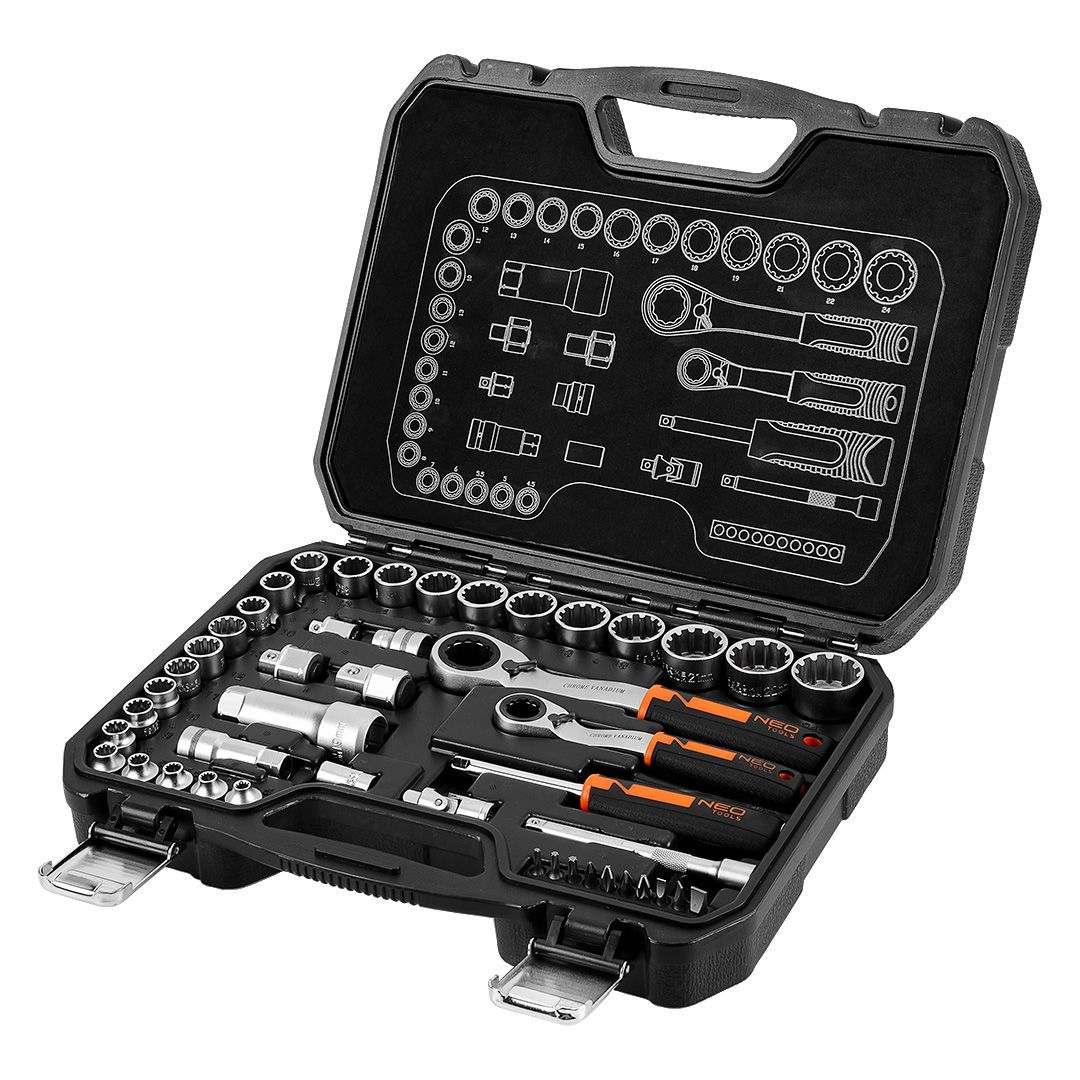 1/4  + 3/8  Through-Hole Socket Set  46 pcs.