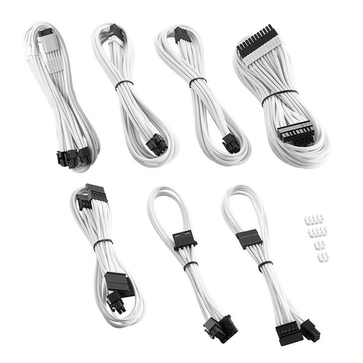 CableMod C-Series PRO ModMesh 12VHPWR Cable Kit for Corsair RM  RMi  RMx (Black Label) - white