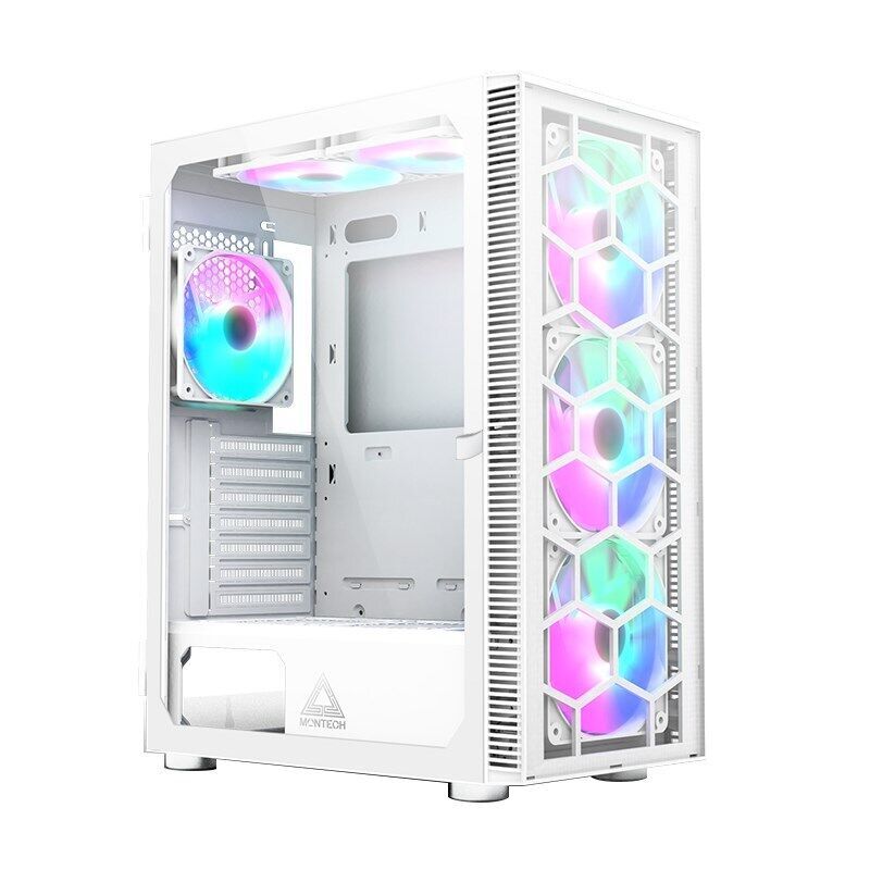 Montech X3 Glass Midi-Tower  RGB  Tempered Glass - white