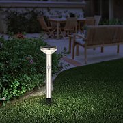 Maclean Solar LED Lamp  with Sensor  3 Modes  Hammer  Li-ion 18650  IP44  3 7V  1200 mAh  Chrome matt  MCE465 C/M