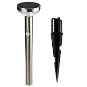 Maclean Solar LED Lamp  with Sensor  3 Modes  Hammer  Li-ion 18650  IP44  3 7V  1200 mAh  Chrome matt  MCE465 C/M