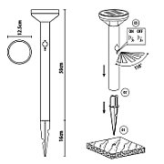 Maclean Solar LED Lamp  with Sensor  3 Modes  Hammer  Li-ion 18650  IP44  3 7V  1200 mAh  Chrome matt  MCE465 C/M