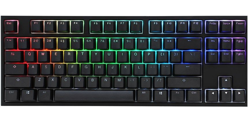 Ducky One 2 TKL PBT Gaming Keyboard  MX-Red  RGB LED - black