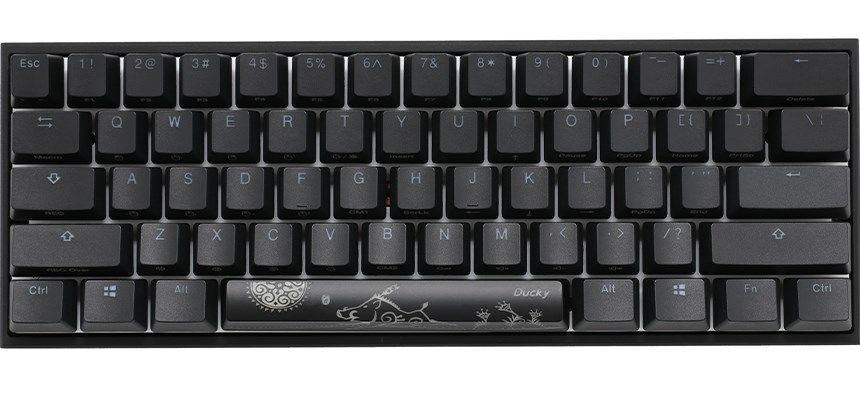 Ducky Mecha Mini Gaming Keyboard  MX-Silent-Red  RGB-LED - black