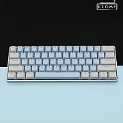 Ducky Keycap Set  PBT  ISO (EN) - white/blue