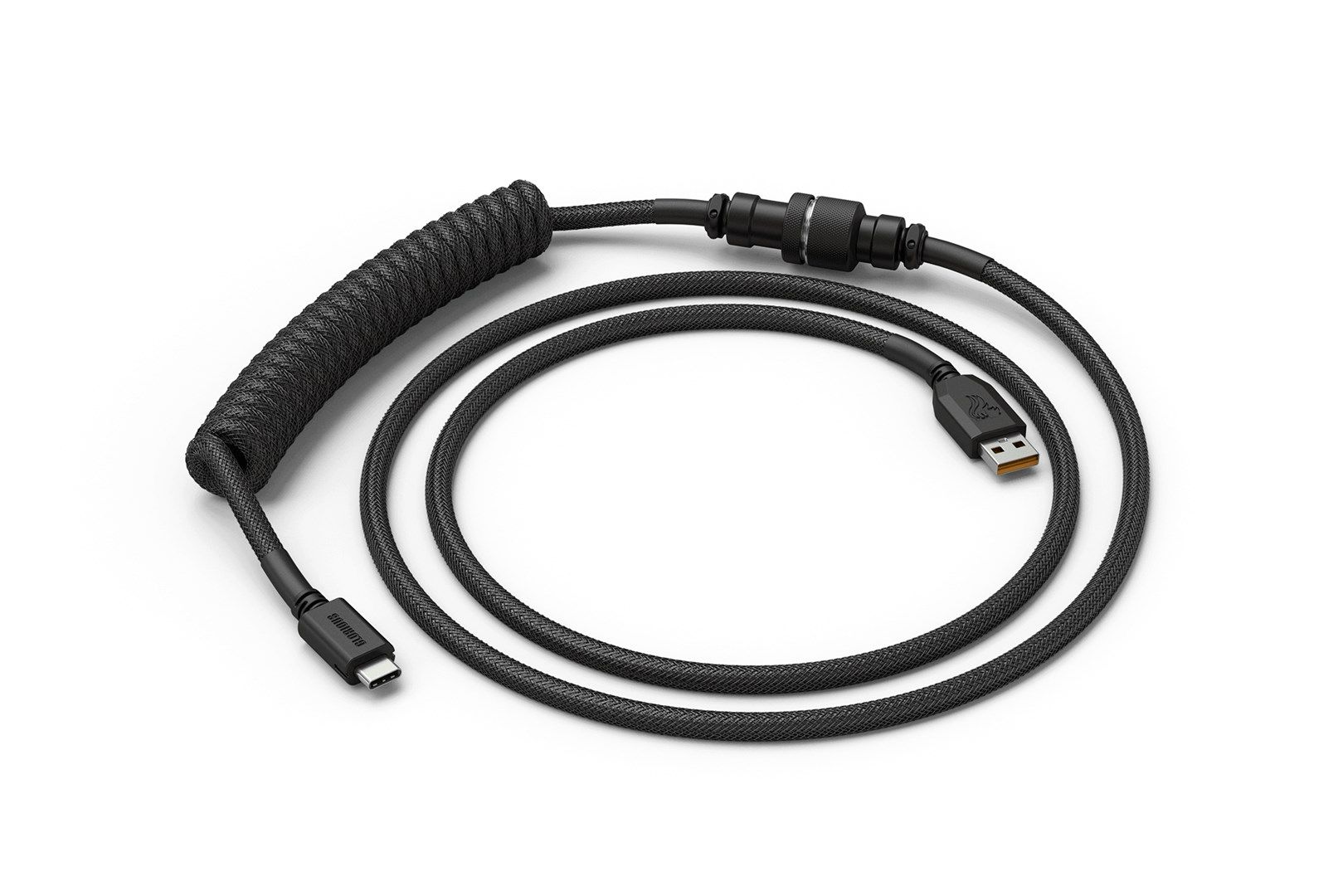 Glorious Coiled Cable Phantom Black  USB-C to USB-A  1.37m - black