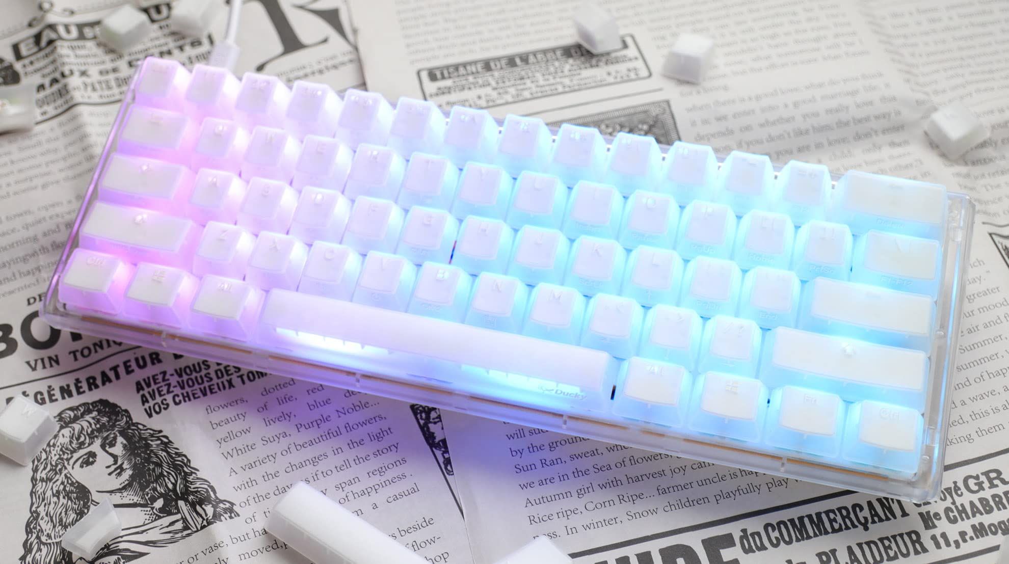 Ducky One 3 Yellow Gaming Keyboard  RGB LED - MX-Clear (US)