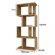 Bookcase FIESTA 4P 59.5x30x140 cm  artisan oak