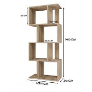 Bookcase FIESTA 4P 59.5x30x140 cm  sonoma oak