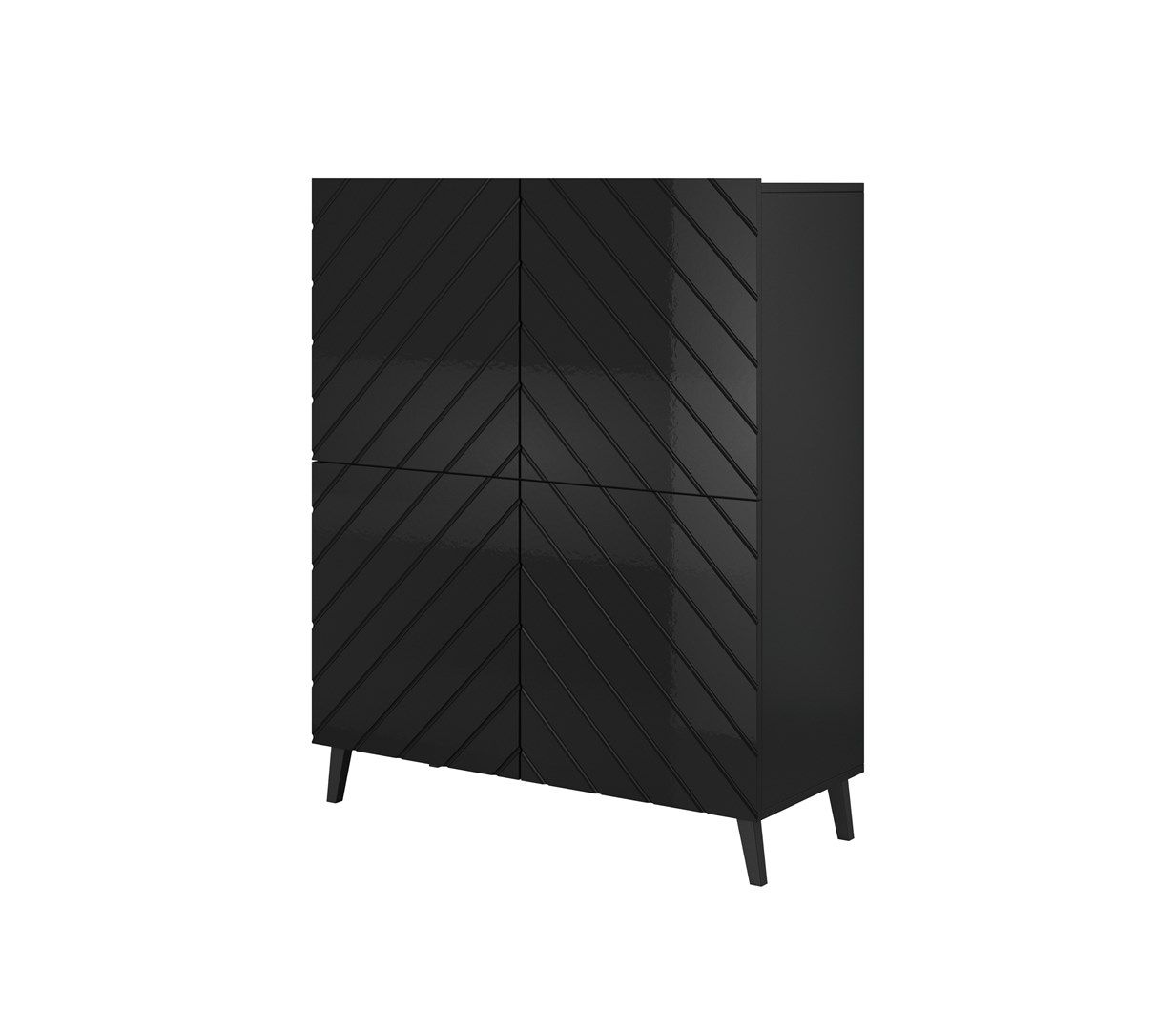Shelving unit ABETO 100.5 x 40 x 121.5 cm black/gloss black