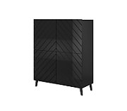Shelving unit ABETO 100.5 x 40 x 121.5 cm black/gloss black