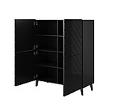 Shelving unit ABETO 100.5 x 40 x 121.5 cm black/gloss black