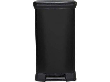 CURVER METALLIC WASTE BIN 50L WITH PEDAL /IML BLACK