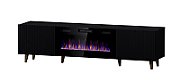 RTV cabinet PAFOS EF with electric fireplace 180x42x49 black matt