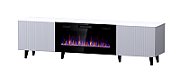 RTV cabinet PAFOS EF with electric fireplace 180x42x49 cm white matt