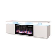 RTV EVA cabinet with electric fireplace 180x40x52 cm white/gloss white