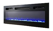 RTV EVA cabinet with electric fireplace 180x40x52 cm black/gloss black