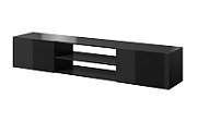 RTV cabinet SLIDE 200K 200x40x37 cm all in gloss black