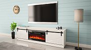 RTV GRANERO + fireplace cabinet 200x56.7x35 white/gloss white
