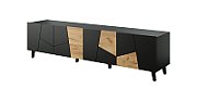 RTV cabinet ETNA 200x42x52 black matt + oak craft