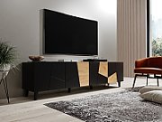 RTV cabinet ETNA 200x42x52 black matt + oak craft