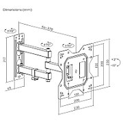 Maclean MC-700N TV Monitor Wall Mount Universal max VESA 200x20 23 -43  30kg Black Extendable Tilting for Small TVs