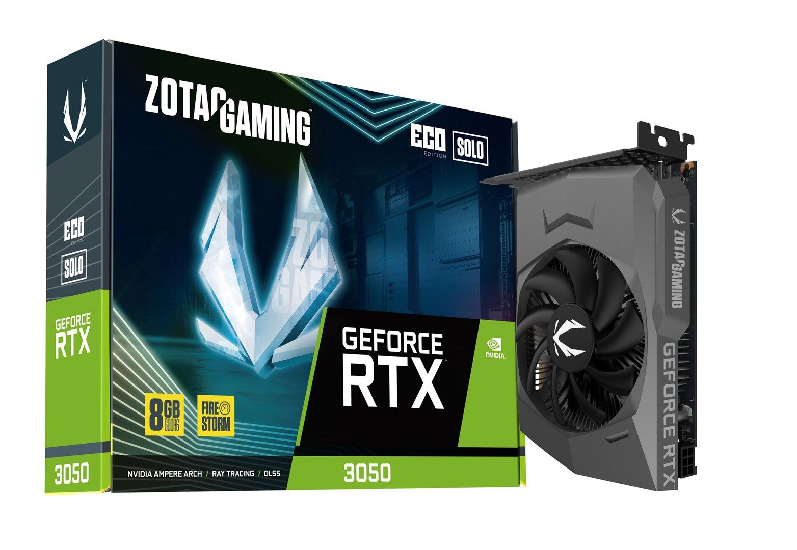 Placa video ZOTAC GeForce RTX 3050 ECO SOLO 8 GB GDDR6 128 bit