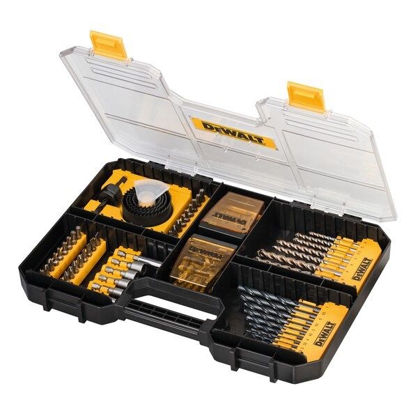 set of 100 pcs. Drill bits and drills