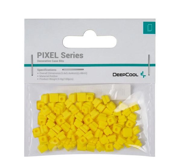 Accesoriu decorativ pt. carcasa DeepCool  PIXEL YE , silicon, 5.4x5.4x4mm, pachet 100 buc, galben,  R-PIXEL-YE100-G-1  6933412796732