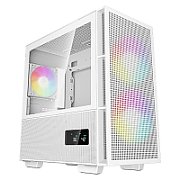 CARCASA DeepCool  CH360 DIGITAL WH , Mini Tower, ATX, fara sursa, 3xfan, USB 3.2 gen 1 x 1, USB 2.0 x 2, audio, PSU shroud, 4 sloturi expansiune, iluminare ARGB, alb,  R-CH360-WHAPE3D-G-1  (timbru verde 0.24lei)