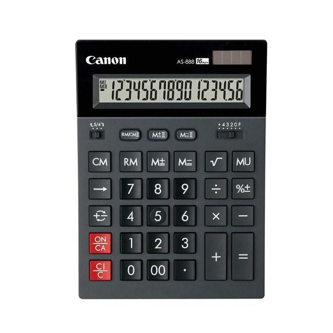 CANON AS888II CALCULATOR  16 DIG BLACK