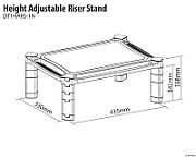 HEIGHT ADJUSTABLE RISER STAND/435X330X168MM BLACK