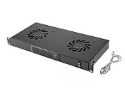 LANBERG AK-1502-B Lanberg 19 Fan Unit / Ventilation Panel With LCD 2 Fans + Thermostat 230V