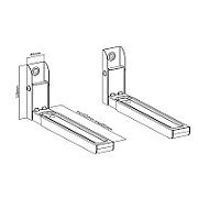 Maclean MC-915 B Universal Microwave Bracket Holder Wall Mount Adjustable Solid Metal Kitchen 30kg Black