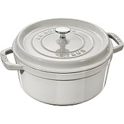 Staub Round Cast Iron Pot - 2.2 ltr  White Truffle