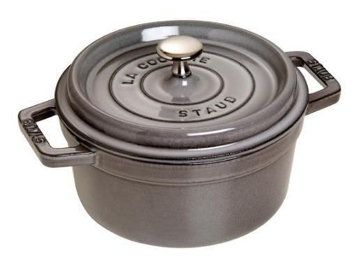 Staub round cast iron pot - Graphite  2.2 ltr