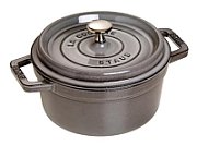 Staub round cast iron pot - Graphite  2.2 ltr